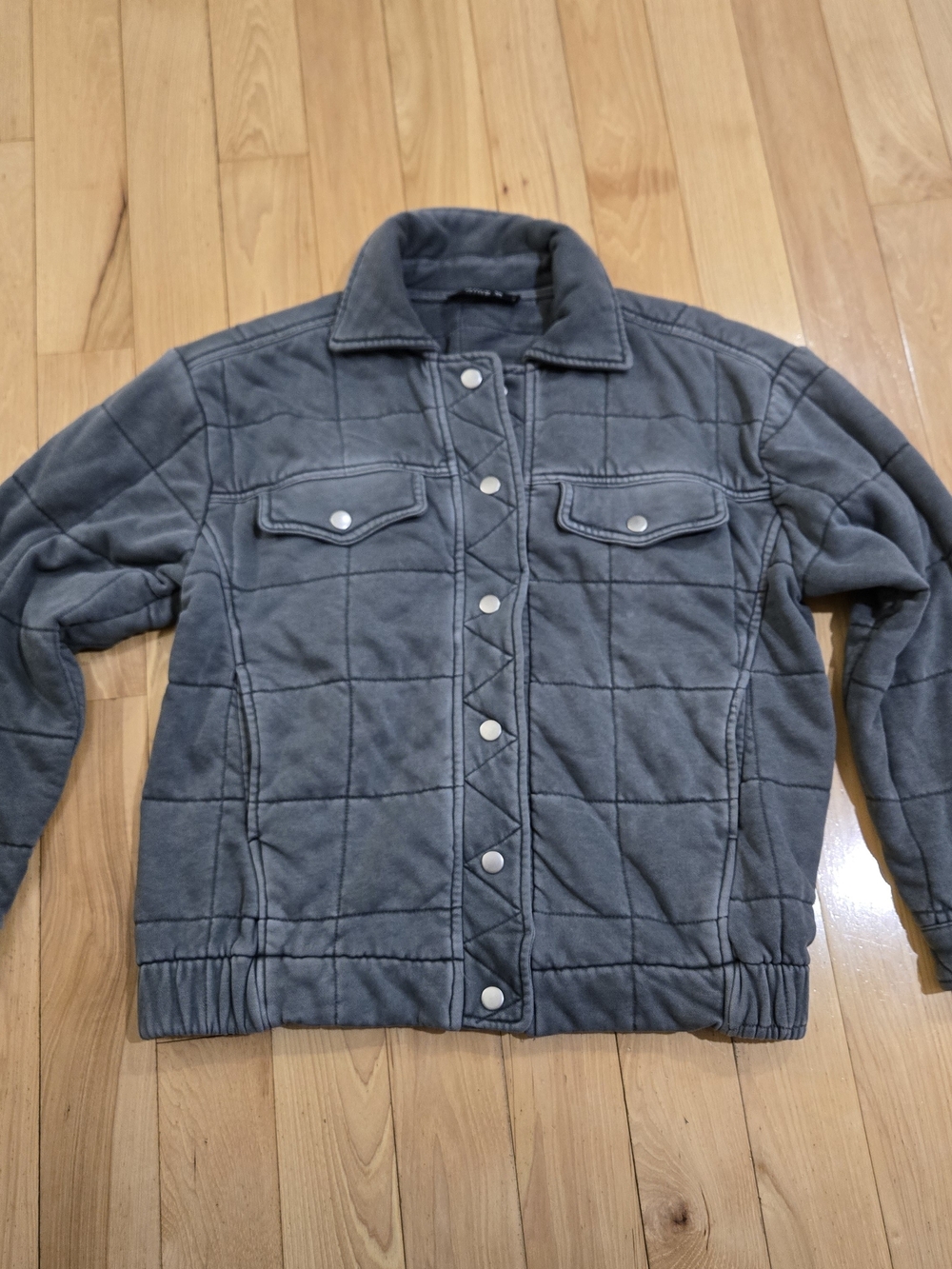 Y2K Blue B Quilted Bomber Jacket